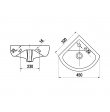 KERAMIN Умывальник Сити УГЛОВОЙ 45 см
