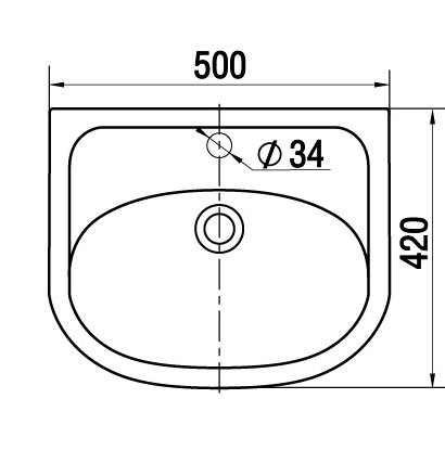 KERAMIN Умывальник к мебели СИТИ 50 см