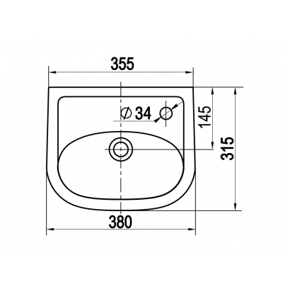 KERAMIN Умывальник-рукомойник Сити 38 см