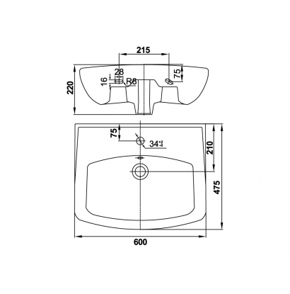 KERAMIN Умывальник Арктик 60 см