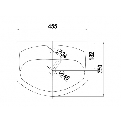 KERAMIN Умывальник мебельный ЛИДЕР 45 см